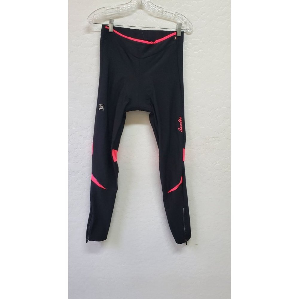 Santic Women's Large Cycling Windproof Pants with 4D Padded Bicycle Fleece Lined